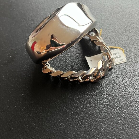 NWT Alexander McQueen Molten Chain Cuff Bracelet Silver Sz Small - Picture 8 of 16